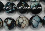 CAG4578 15.5 inches 16mm faceted round fire crackle agate beads