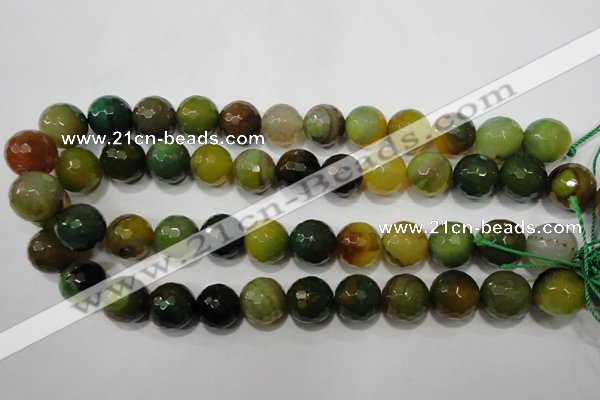 CAG4583 15.5 inches 16mm faceted round fire crackle agate beads