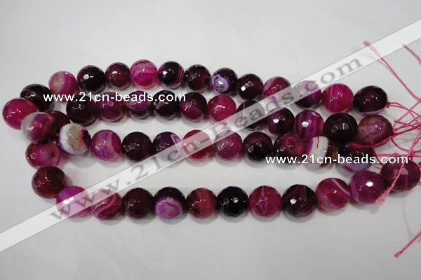 CAG4585 15.5 inches 16mm faceted round agate beads wholesale