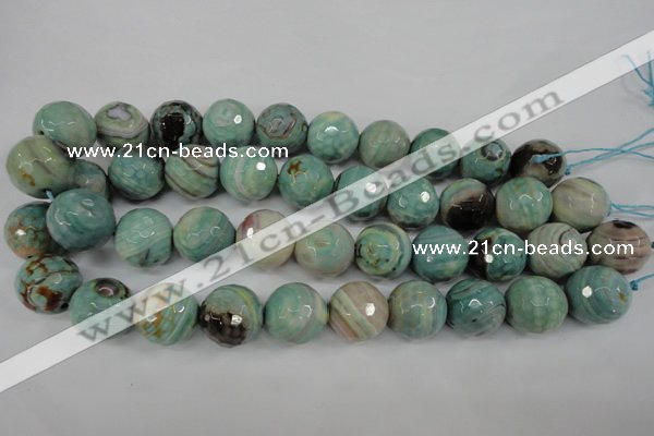 CAG4587 15.5 inches 18mm faceted round fire crackle agate beads