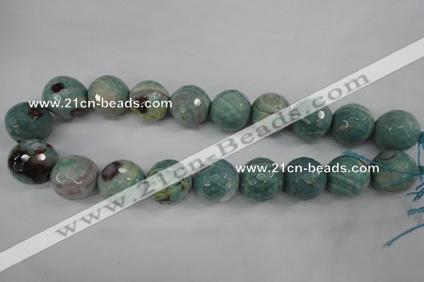 CAG4589 15.5 inches 20mm faceted round fire crackle agate beads