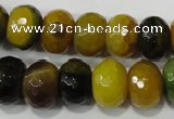 CAG4596 15.5 inches 10*14mm faceted rondelle agate beads wholesale