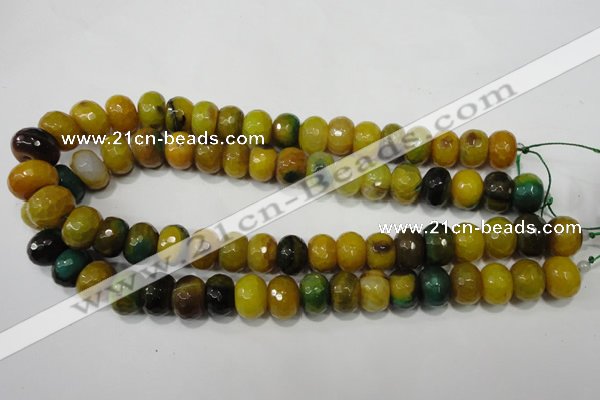 CAG4596 15.5 inches 10*14mm faceted rondelle agate beads wholesale