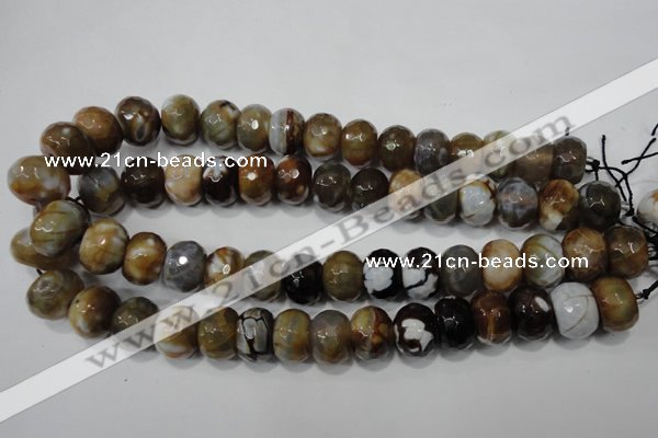 CAG4598 15.5 inches 12*16mm faceted rondelle fire crackle agate beads