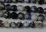 CAG4602 15.5 inches 4mm faceted round fire crackle agate beads