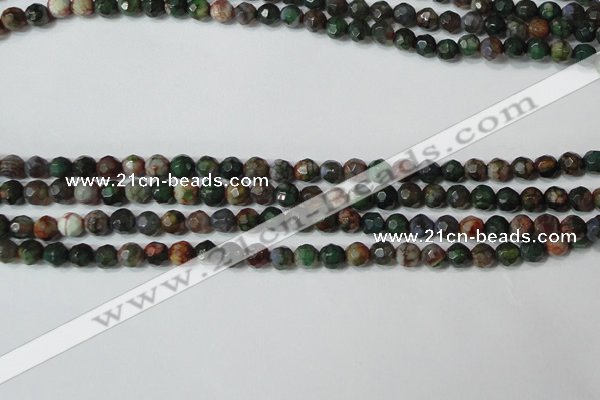 CAG4603 15.5 inches 4mm faceted round fire crackle agate beads