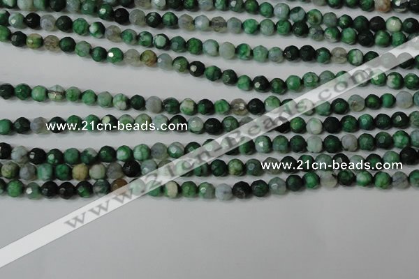 CAG4605 15.5 inches 4mm faceted round fire crackle agate beads