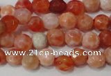 CAG4607 15.5 inches 4mm faceted round fire crackle agate beads