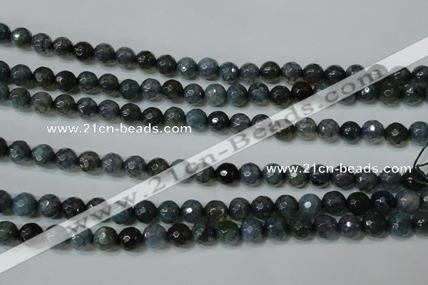 CAG4610 15.5 inches 6mm faceted round fire crackle agate beads