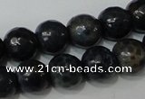 CAG4612 15.5 inches 6mm faceted round fire crackle agate beads