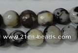 CAG4613 15.5 inches 6mm faceted round fire crackle agate beads