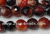 CAG4616 15.5 inches 6mm faceted round fire crackle agate beads