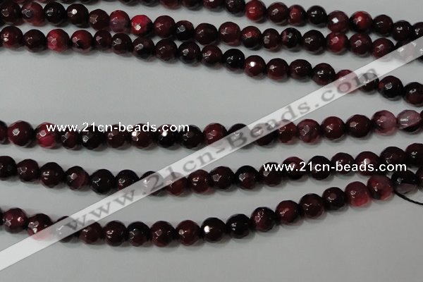 CAG4618 15.5 inches 6mm faceted round fire crackle agate beads