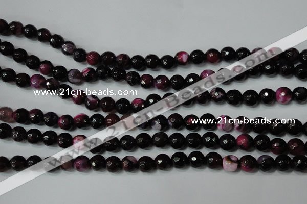 CAG4619 15.5 inches 6mm faceted round fire crackle agate beads