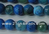 CAG4621 15.5 inches 6mm faceted round fire crackle agate beads