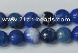 CAG4622 15.5 inches 6mm faceted round fire crackle agate beads