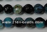 CAG4623 15.5 inches 6mm faceted round fire crackle agate beads