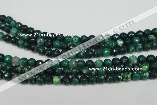 CAG4625 15.5 inches 6mm faceted round fire crackle agate beads