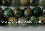 CAG4628 15.5 inches 6mm faceted round fire crackle agate beads