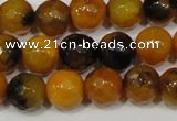 CAG4630 15.5 inches 6mm faceted round fire crackle agate beads