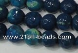 CAG4631 15.5 inches 6mm faceted round fire crackle agate beads