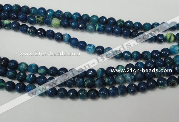 CAG4631 15.5 inches 6mm faceted round fire crackle agate beads