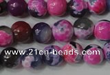 CAG4634 15.5 inches 6mm faceted round fire crackle agate beads