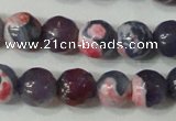 CAG4635 15.5 inches 6mm faceted round fire crackle agate beads