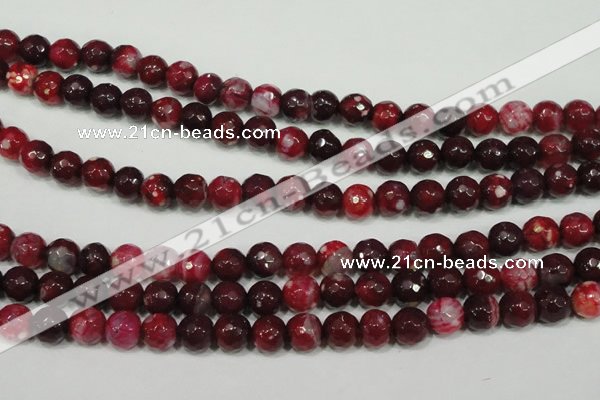 CAG4636 15.5 inches 6mm faceted round fire crackle agate beads