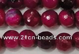 CAG4637 15.5 inches 6mm faceted round fire crackle agate beads