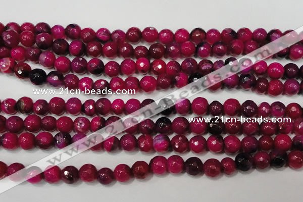 CAG4637 15.5 inches 6mm faceted round fire crackle agate beads