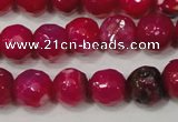 CAG4638 15.5 inches 6mm faceted round fire crackle agate beads