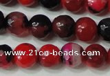 CAG4639 15.5 inches 6mm faceted round fire crackle agate beads