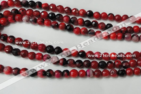 CAG4639 15.5 inches 6mm faceted round fire crackle agate beads