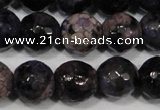 CAG4647 15.5 inches 8mm faceted round fire crackle agate beads