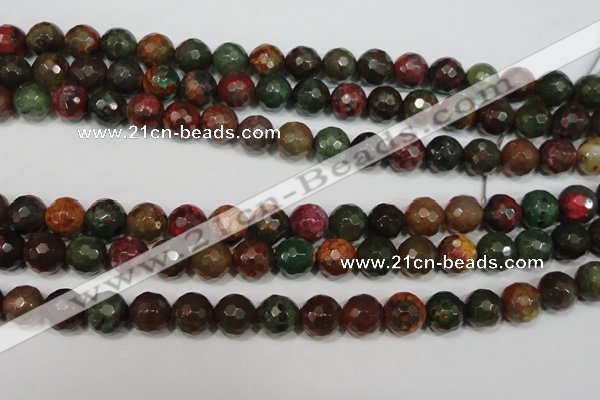 CAG4650 15.5 inches 8mm faceted round fire crackle agate beads