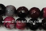 CAG4651 15.5 inches 8mm faceted round fire crackle agate beads