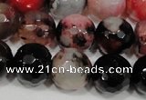 CAG4652 15.5 inches 8mm faceted round fire crackle agate beads