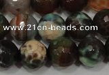 CAG4653 15.5 inches 8mm faceted round fire crackle agate beads