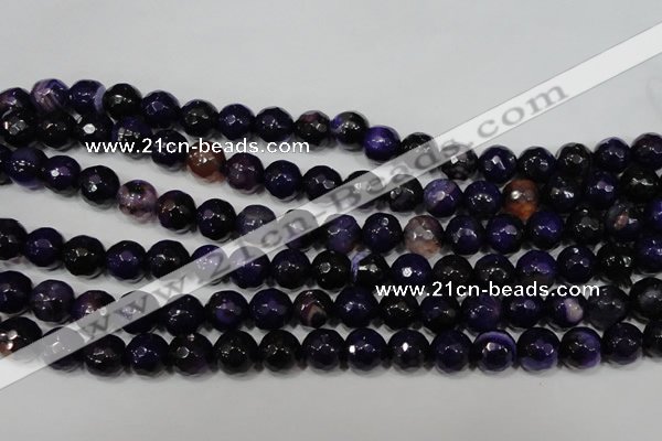 CAG4656 15.5 inches 8mm faceted round fire crackle agate beads