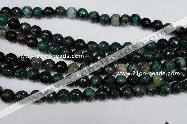 CAG4657 15.5 inches 8mm faceted round fire crackle agate beads