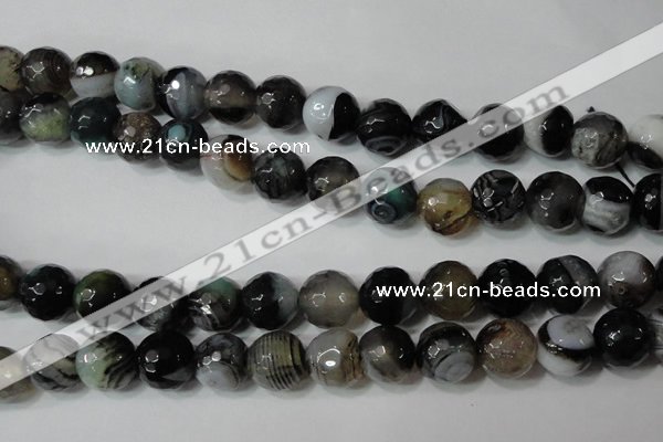 CAG4662 15.5 inches 10mm faceted round fire crackle agate beads