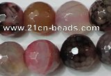 CAG4665 15.5 inches 10mm faceted round fire crackle agate beads