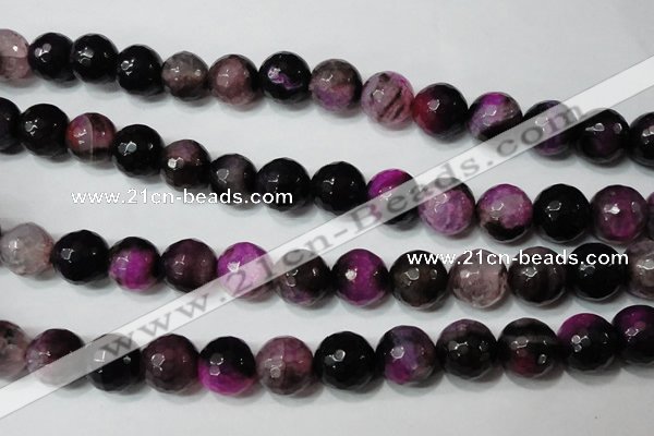 CAG4666 15.5 inches 10mm faceted round fire crackle agate beads