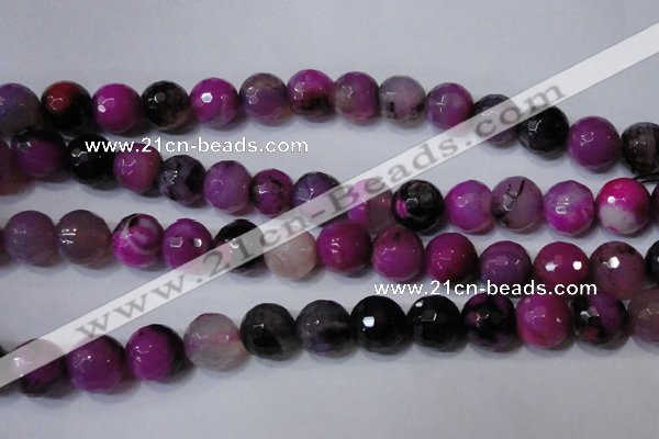 CAG4667 15.5 inches 10mm faceted round fire crackle agate beads