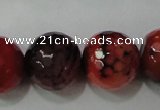 CAG4668 15.5 inches 10mm faceted round fire crackle agate beads