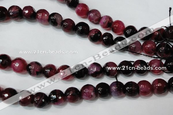 CAG4669 15.5 inches 10mm faceted round fire crackle agate beads