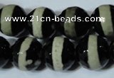 CAG4671 15.5 inches 16mm faceted round tibetan agate beads wholesale