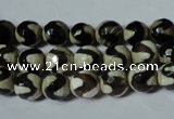 CAG4673 15.5 inches 8mm faceted round tibetan agate beads wholesale