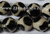 CAG4684 15.5 inches 16mm faceted round tibetan agate beads wholesale